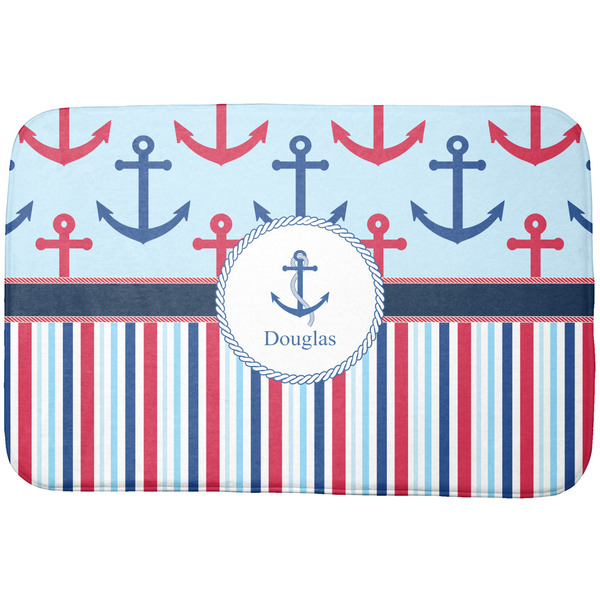 Custom Anchors & Stripes Dish Drying Mat (Personalized)