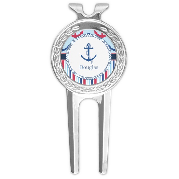 Custom Anchors & Stripes Golf Divot Tool & Ball Marker (Personalized)