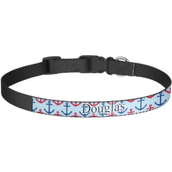 Anchors & Stripes Dog Collar - Large (Personalized)