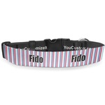 Anchors & Stripes Deluxe Dog Collar - Extra Large (16" to 27") (Personalized)