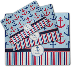 Anchors & Stripes Dog Food Mat w/ Name or Text