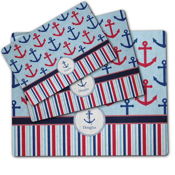 Anchors & Stripes Dog Food Mat - MAIN (sm, med, lrg)