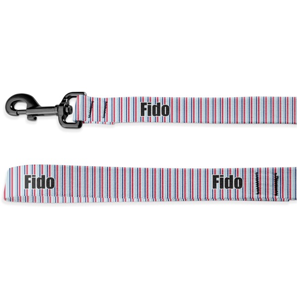 Custom Anchors & Stripes Deluxe Dog Leash - 4 ft (Personalized)