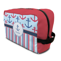 Anchors & Stripes Toiletry Bag / Dopp Kit (Personalized)