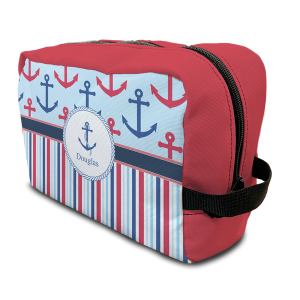 Custom Anchors & Stripes Toiletry Bag / Dopp Kit (Personalized)