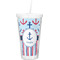 Anchors & Stripes Double Wall Tumbler with Straw (Personalized)