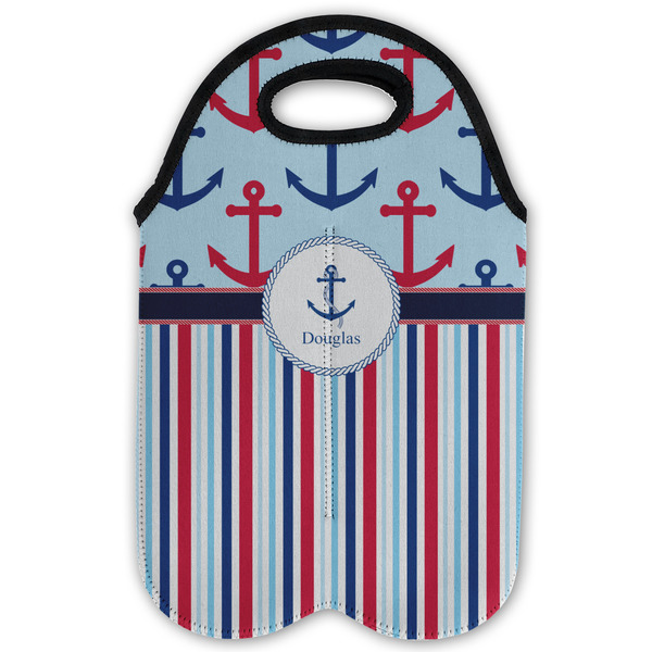 Anchors & Stripes Double Wine Tote - Flat (new)
