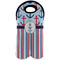 Anchors & Stripes Wine Tote Bag (2 Bottles) (Personalized)