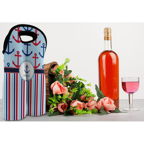 Anchors & Stripes Double Wine Tote - LIFESTYLE (new)