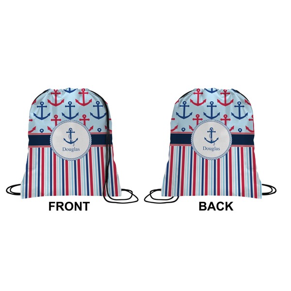 Anchors & Stripes Drawstring Backpack
