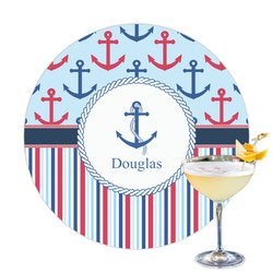 Anchors & Stripes Printed Drink Topper (Personalized)