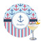 Anchors & Stripes Printed Drink Topper - 3.25" (Personalized)