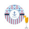 Anchors & Stripes Printed Drink Topper - 2.15" (Personalized)