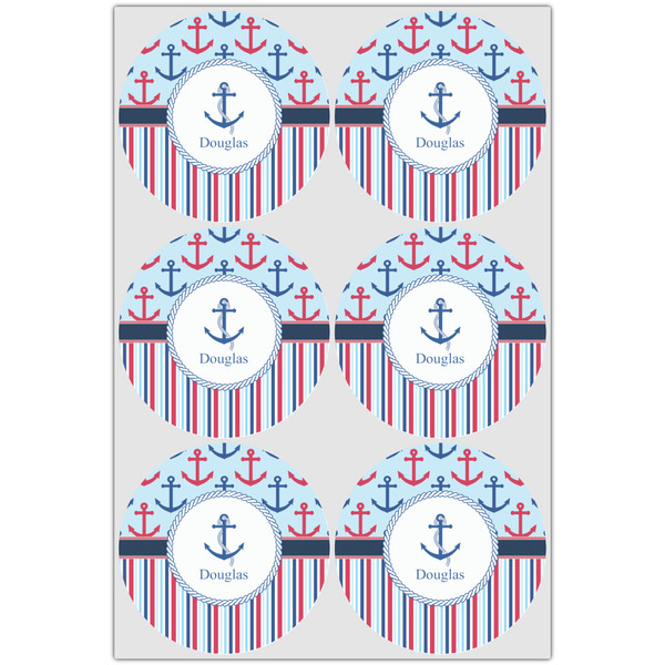 Anchors & Stripes Drink Topper - XLarge - Set of 6