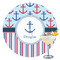 Anchors & Stripes Printed Drink Topper - 3.5" (Personalized)