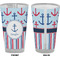 Anchors & Stripes Pint Glass - Full Color - Front & Back Views
