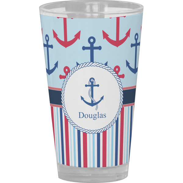 Custom Anchors & Stripes Pint Glass - Full Color (Personalized)