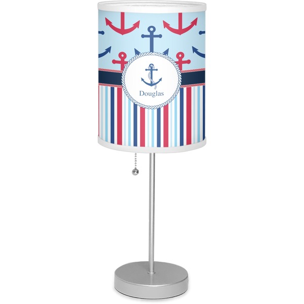 Custom Anchors & Stripes Lamp with Drum Shade (Personalized)