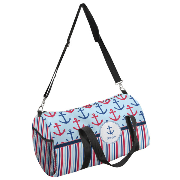 Custom Anchors & Stripes Duffel Bag (Personalized)
