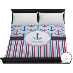 Anchors & Stripes Duvet Cover - King (Personalized)