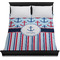 Anchors & Stripes Duvet Cover - Queen - On Bed - No Prop