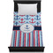 Anchors & Stripes Duvet Cover - Twin - On Bed - No Prop
