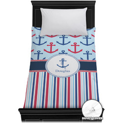 Anchors & Stripes Duvet Cover - Twin XL (Personalized)