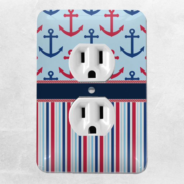 Anchors & Stripes Electric Outlet Plate - LIFESTYLE