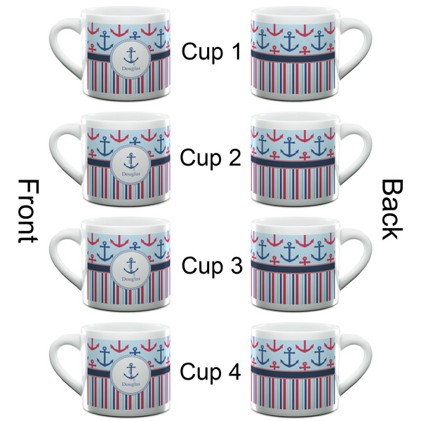 Anchors & Stripes Espresso Cup - 6oz (Double Shot Set of 4) APPROVAL