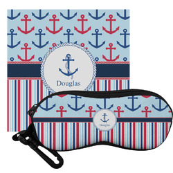 Anchors & Stripes Eyeglass Case & Cloth (Personalized)
