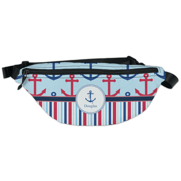 Custom Anchors & Stripes Fanny Pack - Classic Style (Personalized)