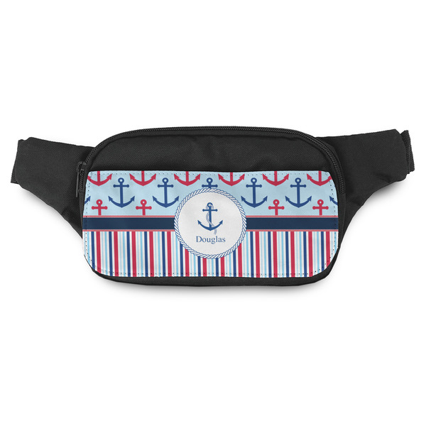 Custom Anchors & Stripes Fanny Pack - Modern Style (Personalized)