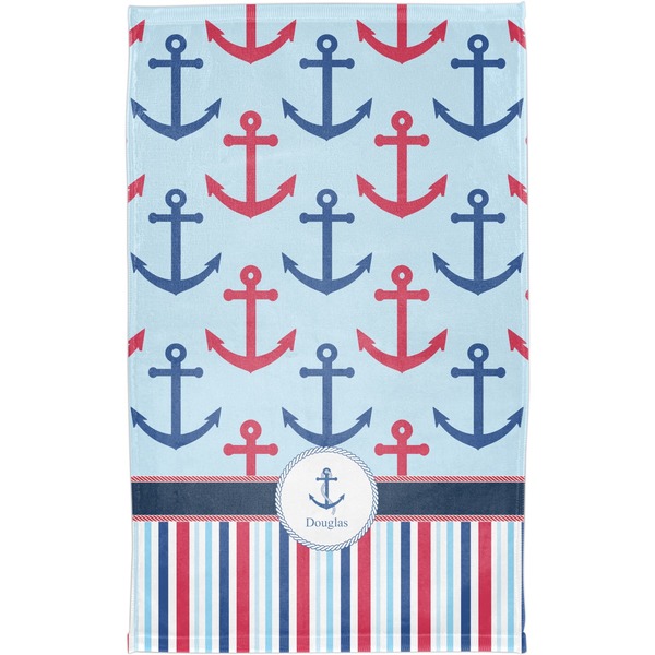 Anchors & Stripes Finger Tip Towel - Full View