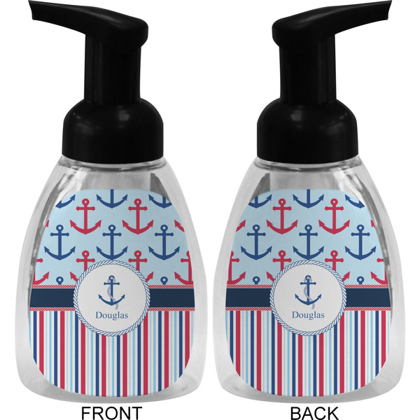 Anchors & Stripes Foam Soap Bottle (Front & Back)
