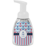 Anchors & Stripes Foam Soap Bottle - White (Personalized)