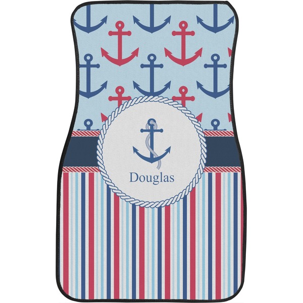 Anchors & Stripes Front Seat Car Mat