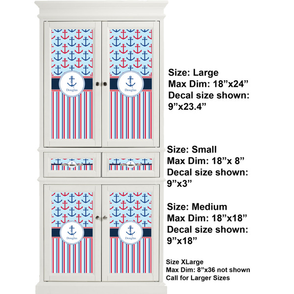 Anchors & Stripes Full Cabinet (Show Sizes)
