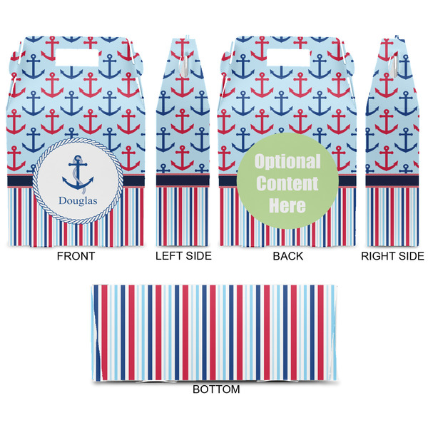 Anchors & Stripes Gable Favor Box - Approval