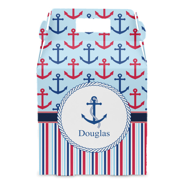 Anchors & Stripes Gable Favor Box - Front