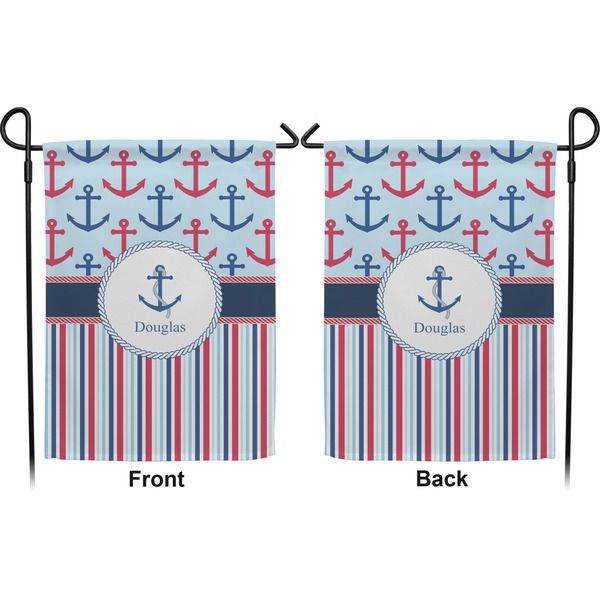 Anchors & Stripes Garden Flag - Double Sided Front and Back
