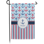 Anchors & Stripes Garden Flag (Personalized)