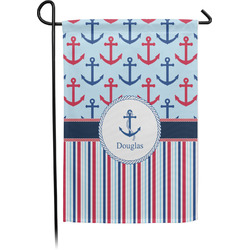 Anchors & Stripes Garden Flag (Personalized)