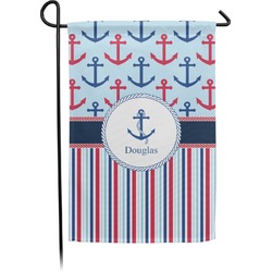 Anchors & Stripes Small Garden Flag - Double Sided w/ Name or Text