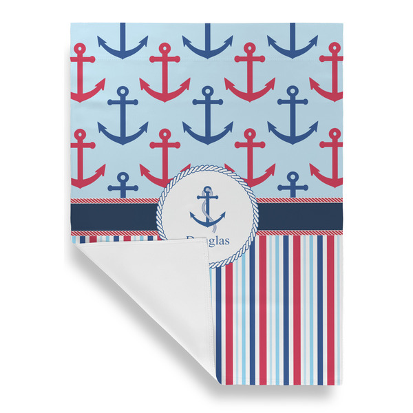 Anchors & Stripes Garden Flags - Large - Single Sided - FRONT FOLDED