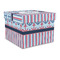 Anchors & Stripes Gift Box with Lid - Canvas Wrapped - Large (Personalized)