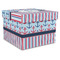 Anchors & Stripes Gift Boxes with Lid - Canvas Wrapped - X-Large - Front/Main