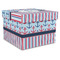 Anchors & Stripes Gift Box with Lid - Canvas Wrapped - X-Large (Personalized)