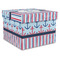 Anchors & Stripes Gift Box with Lid - Canvas Wrapped - XX-Large (Personalized)