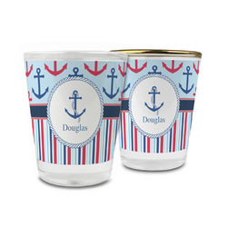 Anchors & Stripes Glass Shot Glass - 1.5 oz (Personalized)