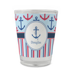 Anchors & Stripes Glass Shot Glass - 1.5 oz - Set of 4 (Personalized)